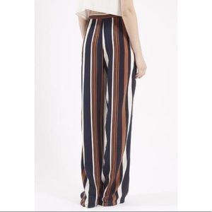 Topshop Striped Wide Leg Trousers Pants Blue White 6